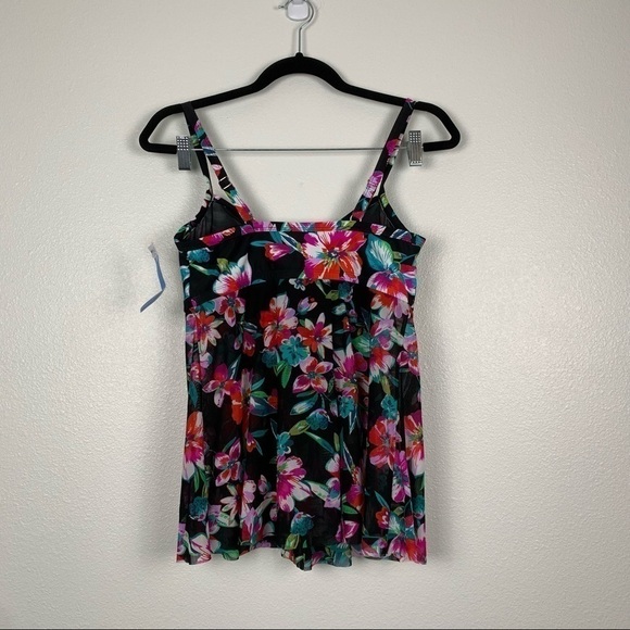Croft &‎ Barrow Mesh Twist Flyaway Tankini Top Sz S - Picture 3 of 5
